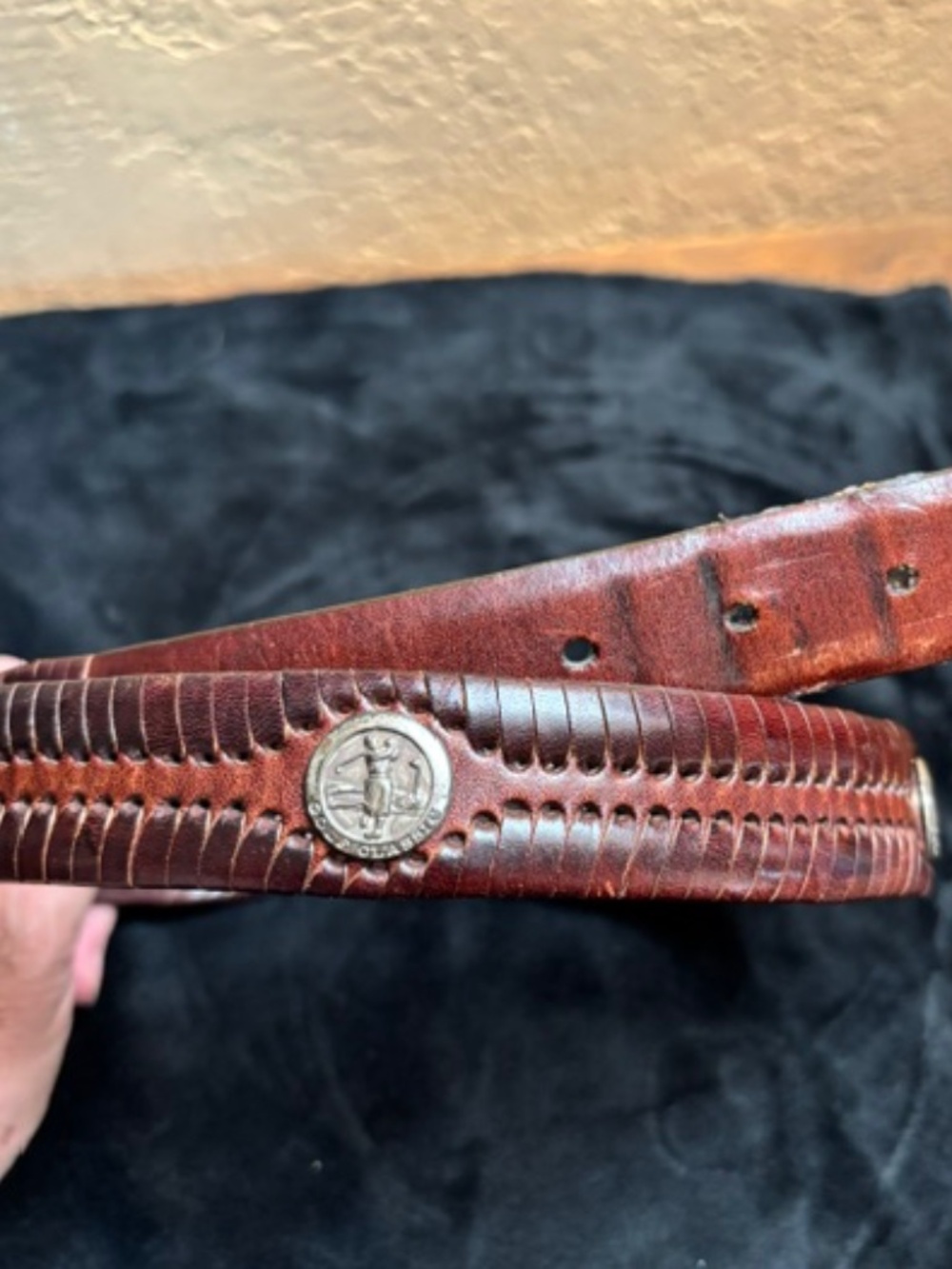 Brighton Mens Belt 38 w/ Golf theme accent ponchos